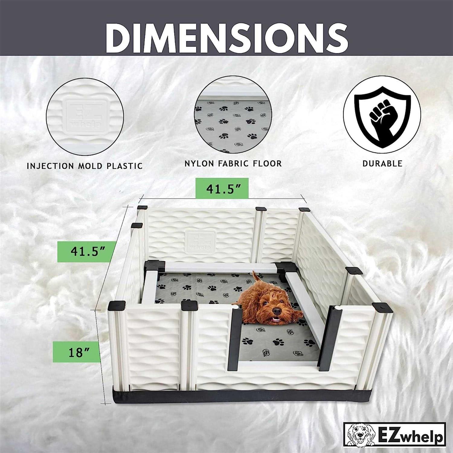 EZwhelp EZclassic Puppy Dog Whelping Box Playpen w/Rails &amp; Liner - Pet Supplies online store