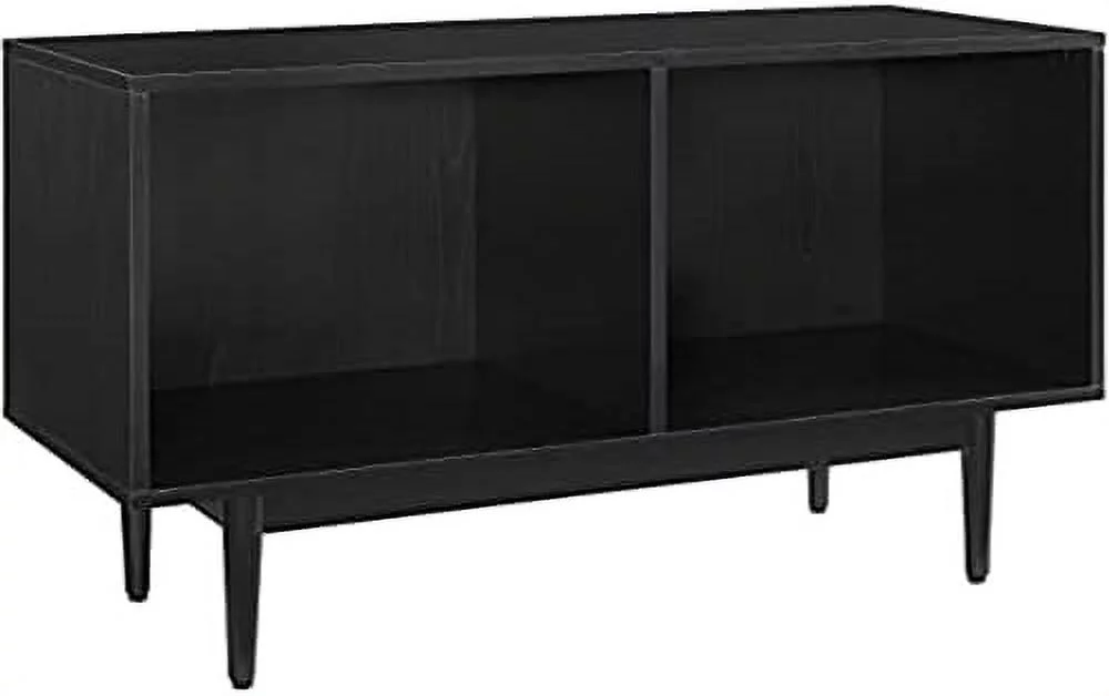 Liam Mid-Century Record Storage Console Cabinet, Medium, Black - Curated Treasures Market