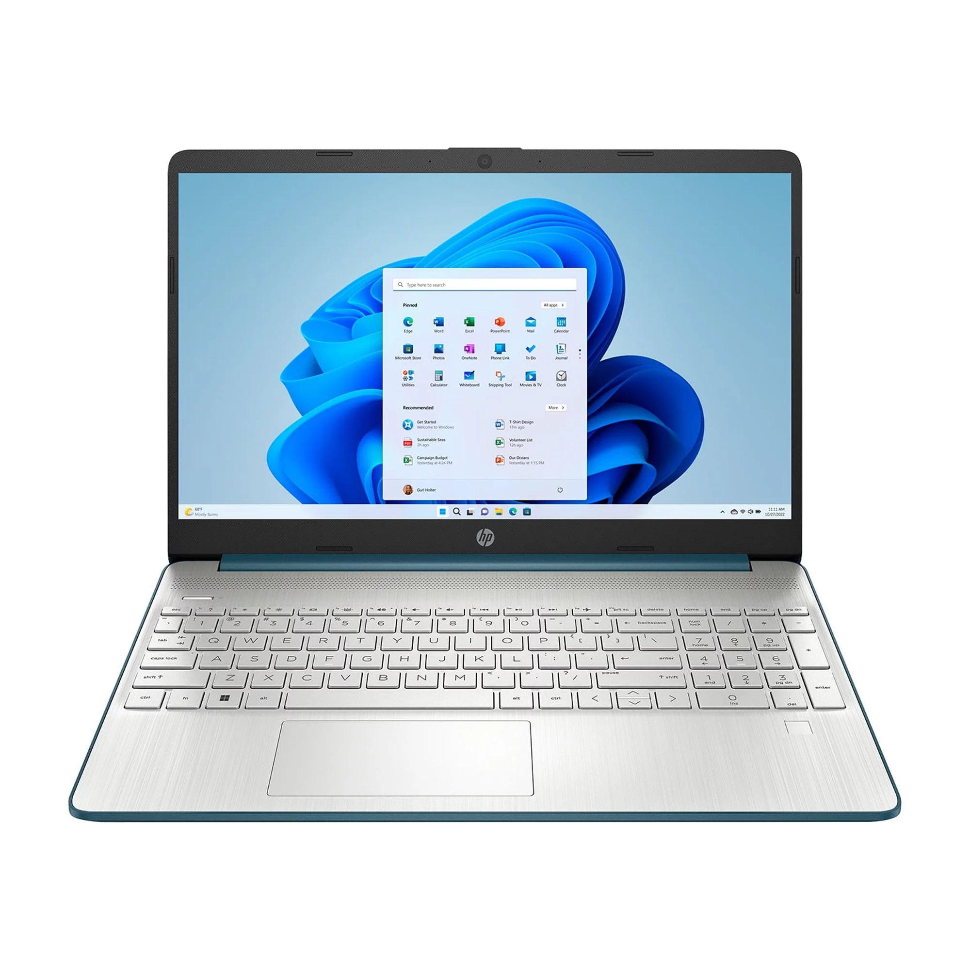 HP 15.6" FHD Laptop, Intel Core i7-1165G7, 16GB RAM, 512GB SSD, Spruce Blue, Windows 11 Home, 15-dy2762wm