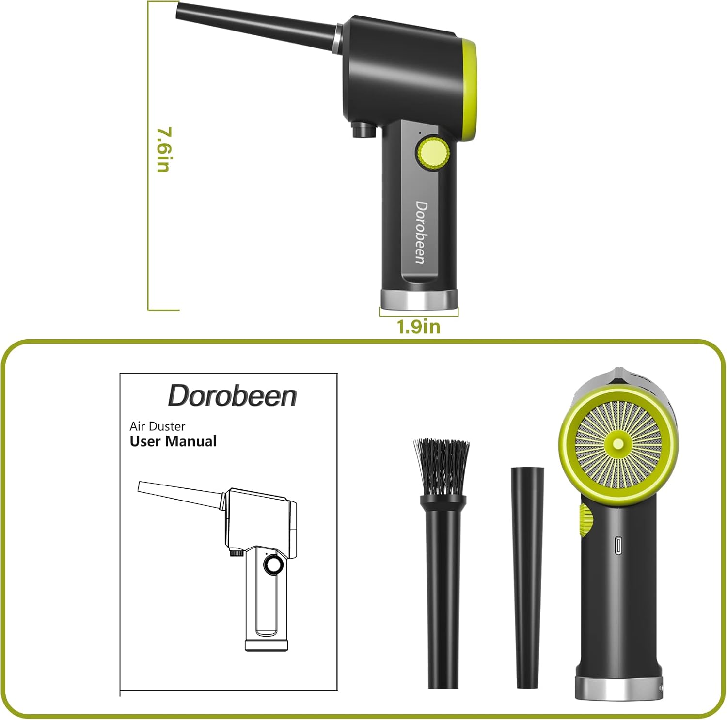 Cordless Air Duster, Blower & Vacuum 2 in 1, Compressed Air Duster, Portable Handheld Electronics Air Duster, Power 77000 RPM Motor, 10000 PA Suction, for Keyboard Car Computer Toys.