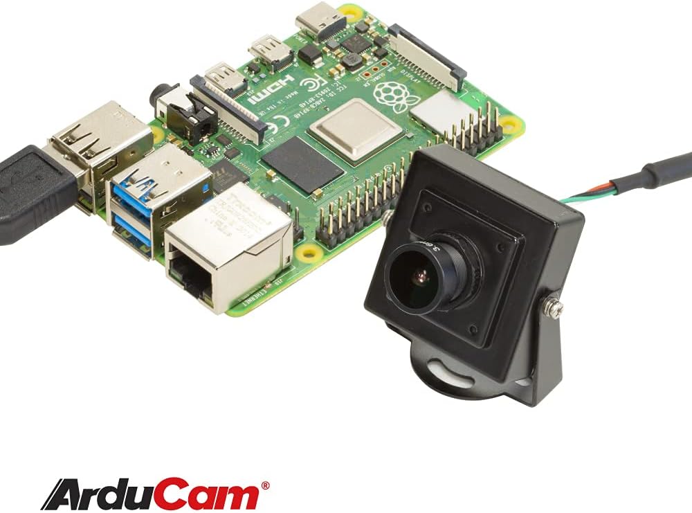 Arducam 1080P Low Light WDR USB Camera Module with Metal Case, 2MP 1/2.8” CMOS IMX291 120 Degree Wide Angle Mini UVC Webcam Board with Microphone, 3.3ft/1m Cable for Windows Linux Mac OS