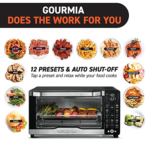 Gourmia Toaster Oven Air Fryer Combo Cooking Presets 1700W Digital Air Fryer Oven