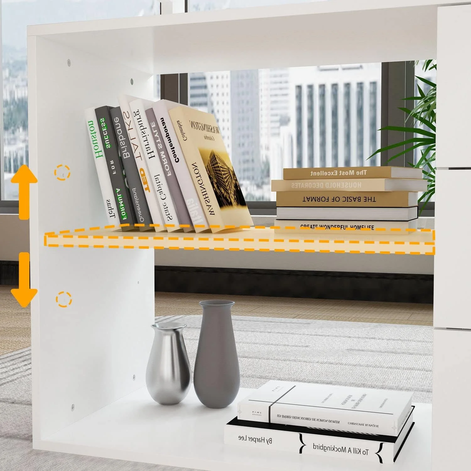 67.9” L-Shaped Desk Office Desk with Storage, Desk with 3 Drawers and Shelves, Corner Desk with Metal Legs, for Home Office White (67.9”W x 55.1”D x 28.7”H)