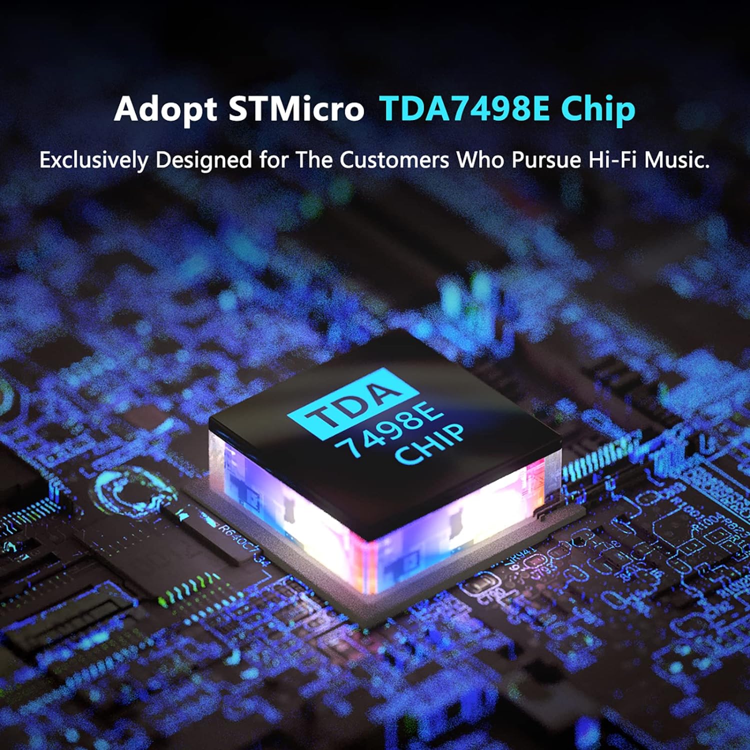 Fosi Audio TDA7498E 2 Channel 160W x2 Stereo Audio Amplifier Mini Hi-Fi Class D Integrated Amp for Passive Speakers with 24V Power Supply Pack of 2