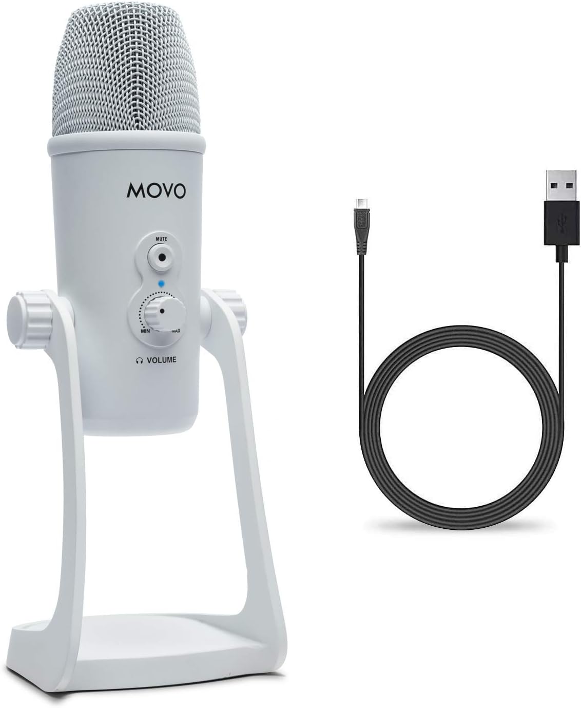 Movo UM700 Desktop USB Microphone for Computer with Adjustable Pickup Patterns Perfect as a Podcast Microphone, Streaming Microphone, Gaming Microphone, and More