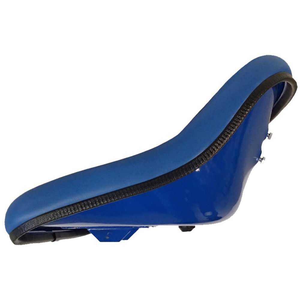 Blue Vinyl 19" Pan Steel Seat w/ 7" x 2" Back Fits Several Fits Ford Fits New Holland Tractors - CS668-8V