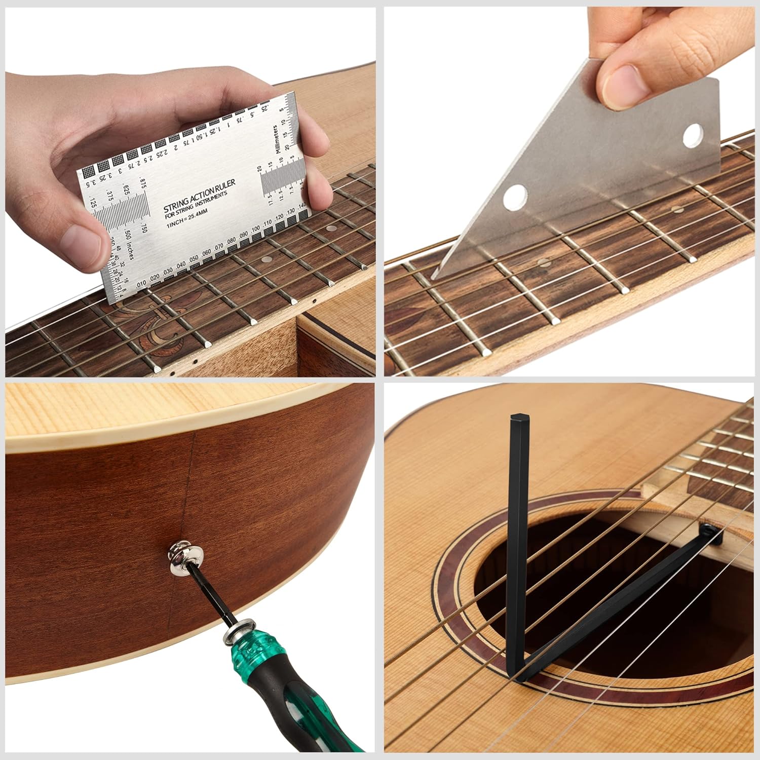 Meideal 65 Pieces Guitar Repairing Maintenance Tool Kit, Guitar Setup Kit Cleaning Care Accessories for Acoustic Electric Guitar Bass Ukulele