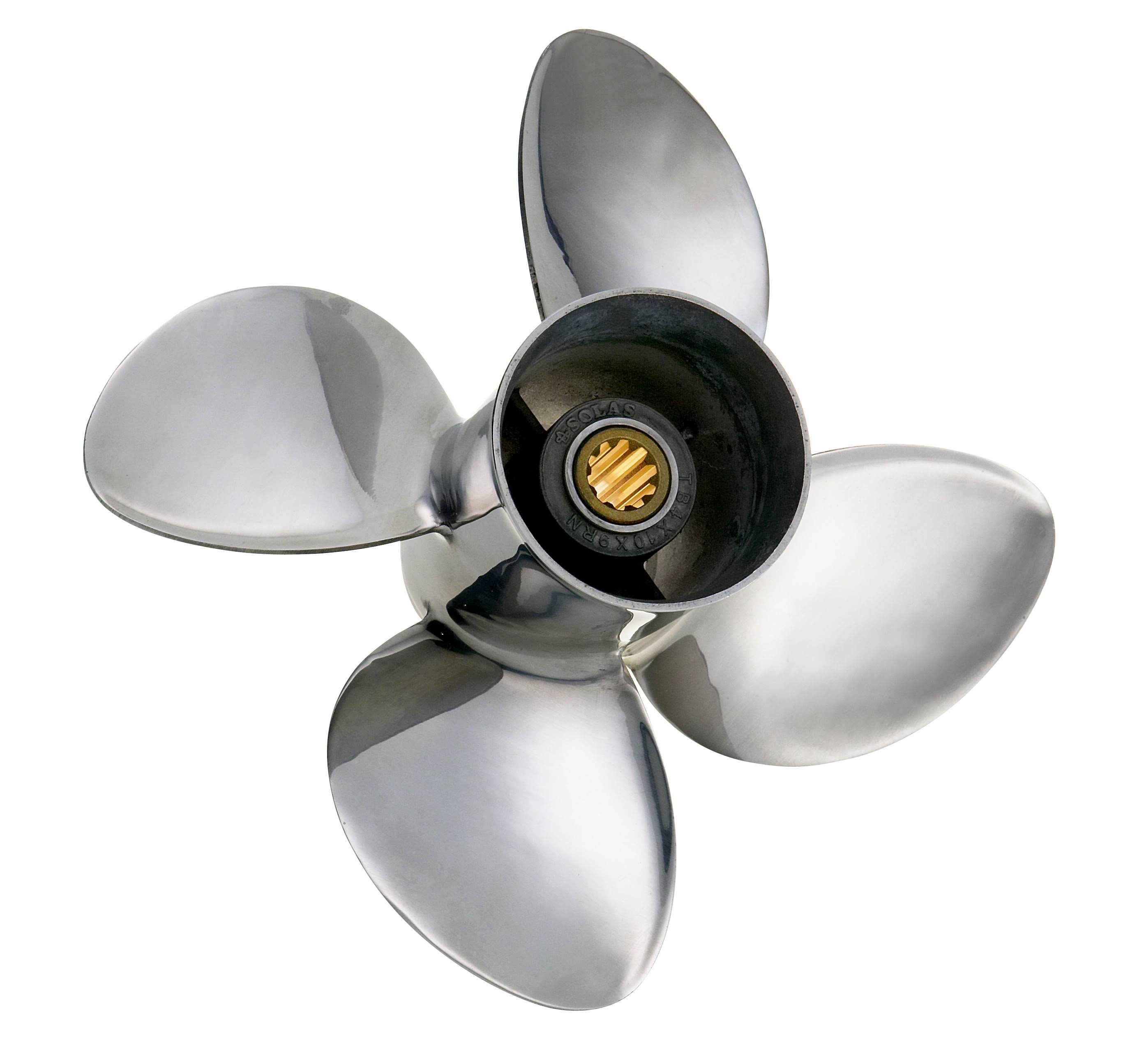 Solas Propellers 5233-100-09 New Saturn Series 10x22 D x 9x22 RH Rotation 4 Blade Stainless Steel Thru-Hub Exhaust PROPELLER wit