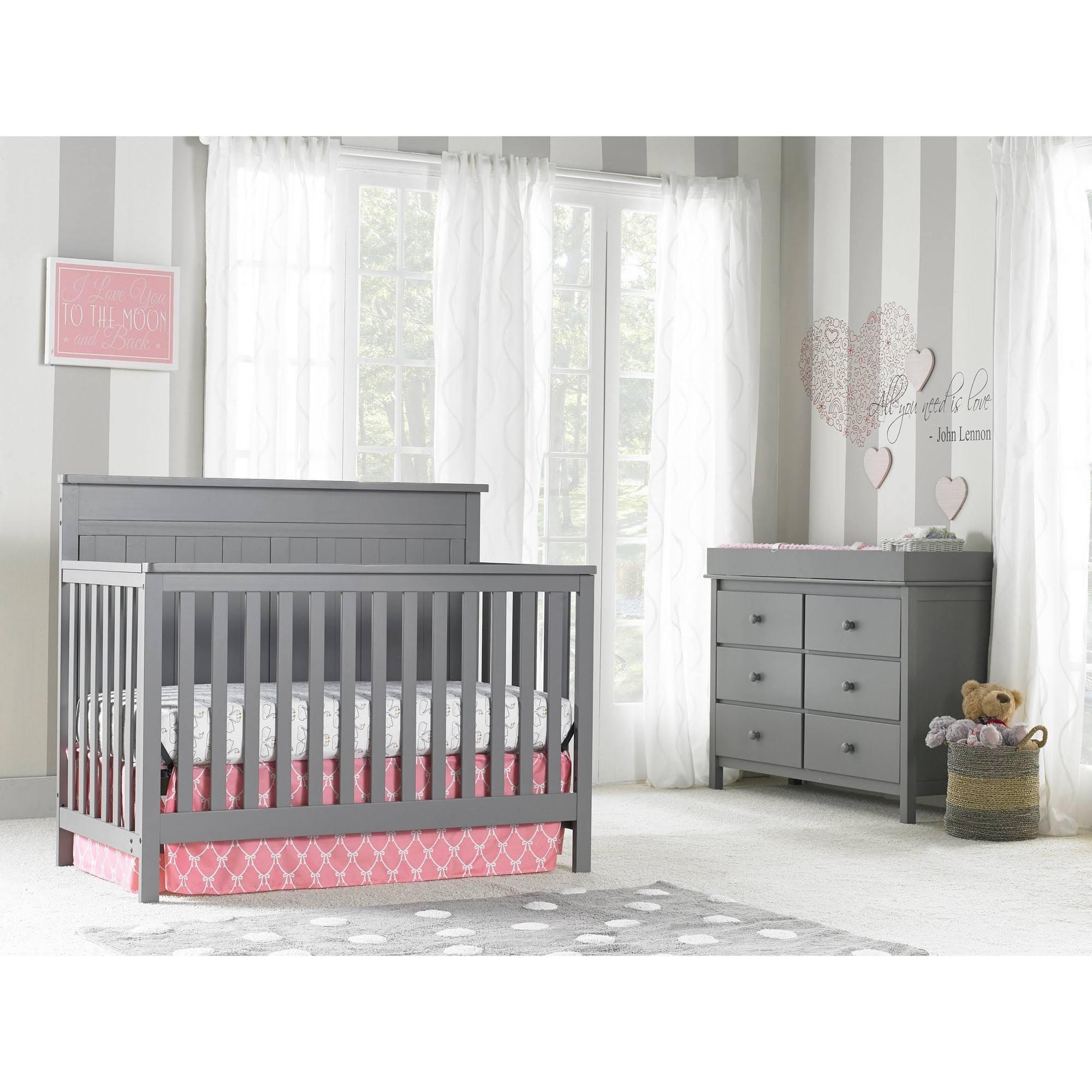 Fisher-price Clayton 4-in-1 Convertible Crib - Stormy Gray