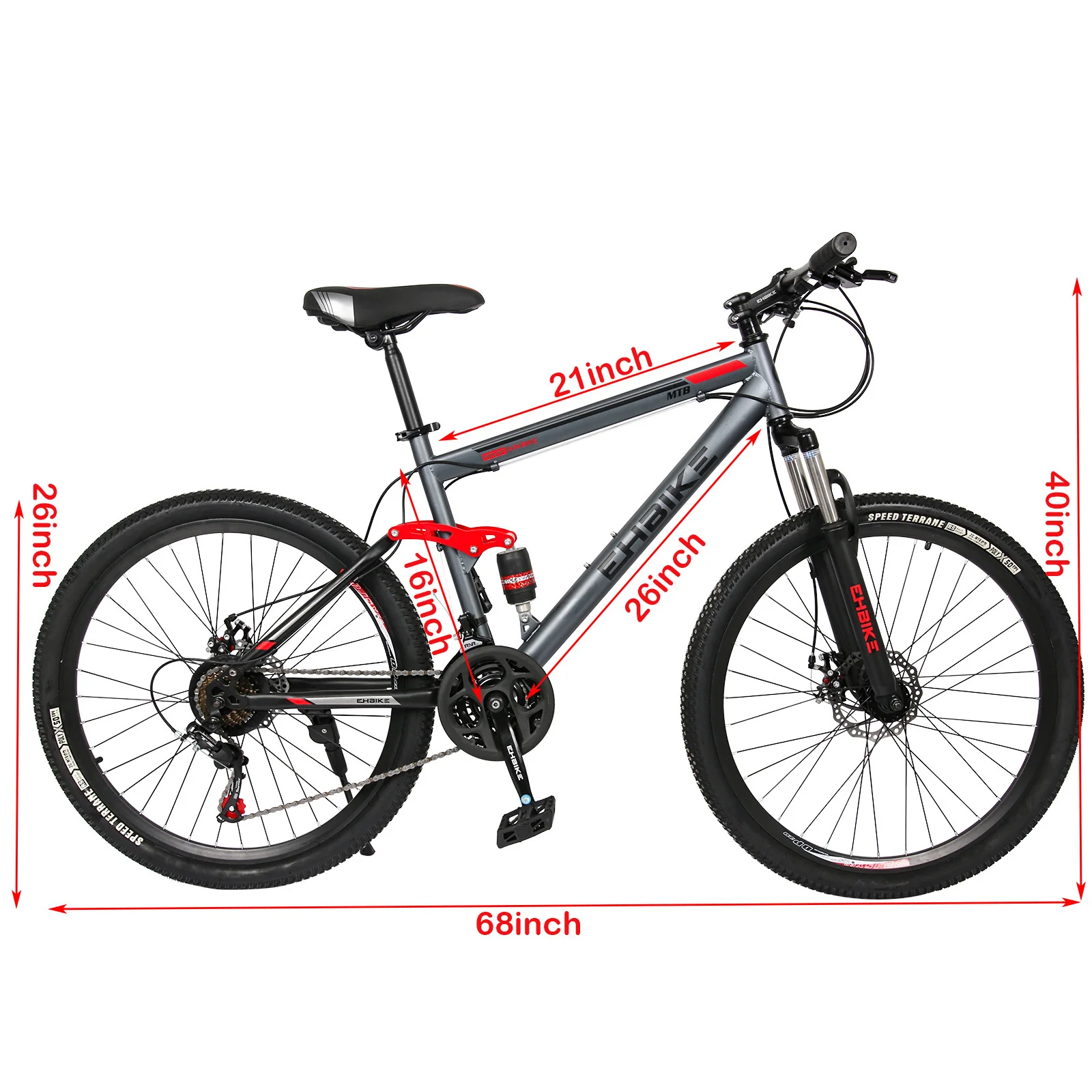 Guzom Adult Mountain Bikes- Mountain Bike, 26 inch 21 Speed Road Bike for Adults Men and Womenk