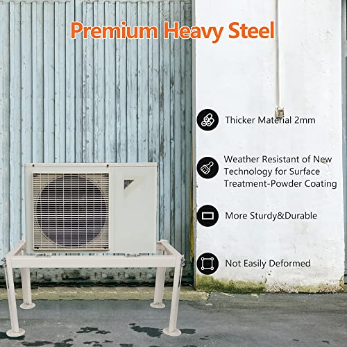 WeCooper Mini Split Ground Stand,Heavy-Duty Condenser Stand,Mini Split AC Bracket for Ductless Air Conditioners Heat Pump System
