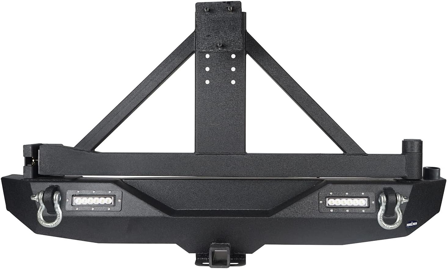 u-Box JK Wrangler Front & Rear Bumpers Combo w/ Winch Plate & Spare Tire Carrier & LED Lights & D Rings Compatible with Jeep JK Wrangler 07-18
