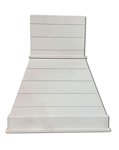 30" Castlewood Rustic Shiplap Chimney Range Hood - Farmhouse White (42-1/2" H | 31" W | 20-3/8" D)