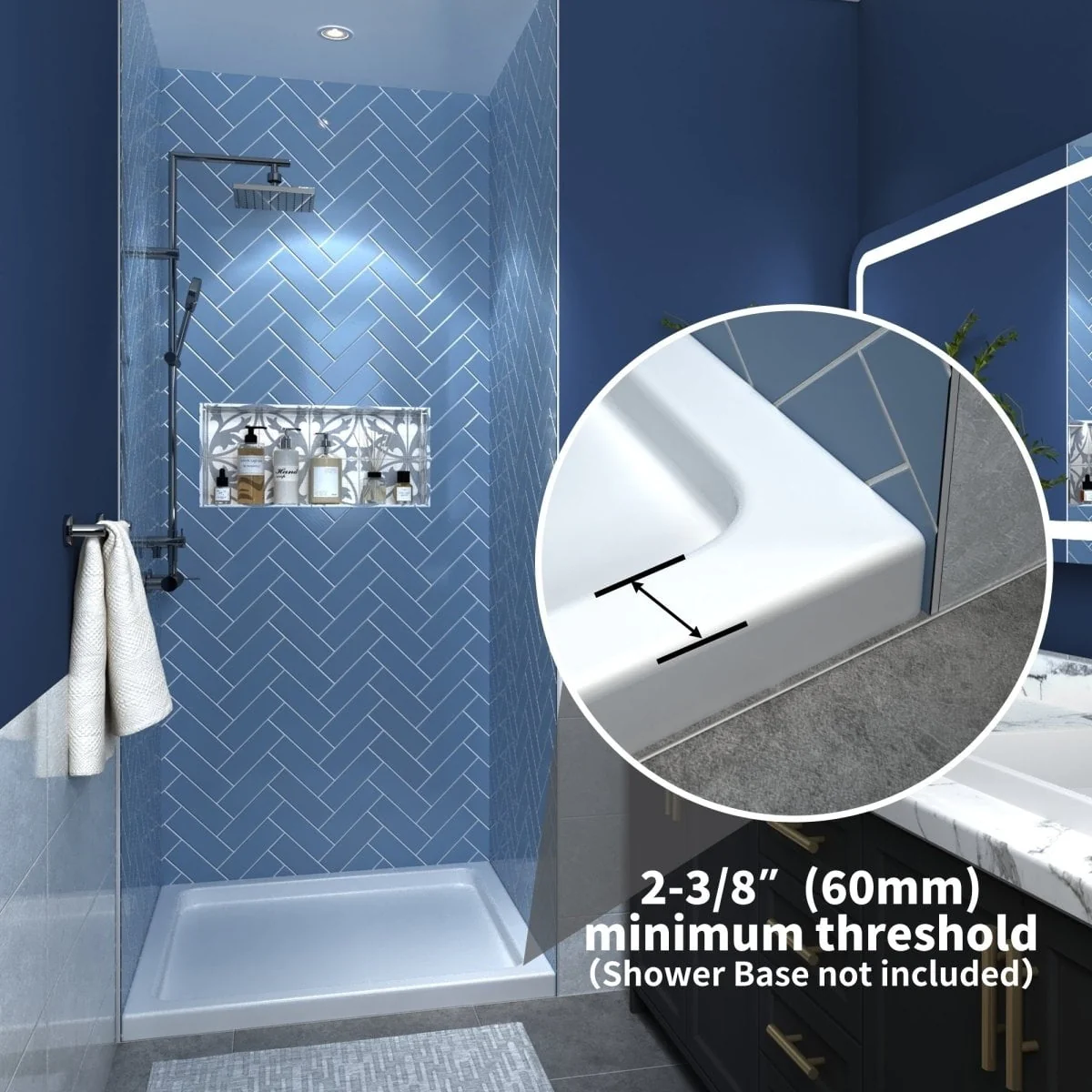 Classy 24-25.5 W x 72 H Small Shower Door Hinged Pivot Chrome Install Clear Glass Shower Door