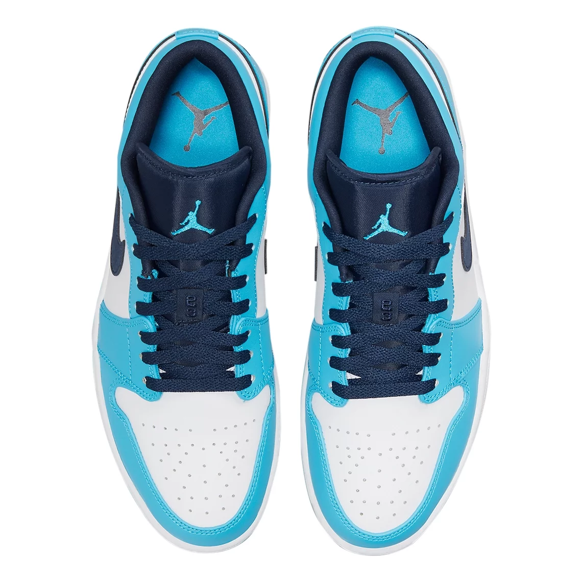 Men's Jordan 1 Low UNC White/Dk Powder Blue-Obsidian (553558 144) - 8.5 - Curated Treasures Market