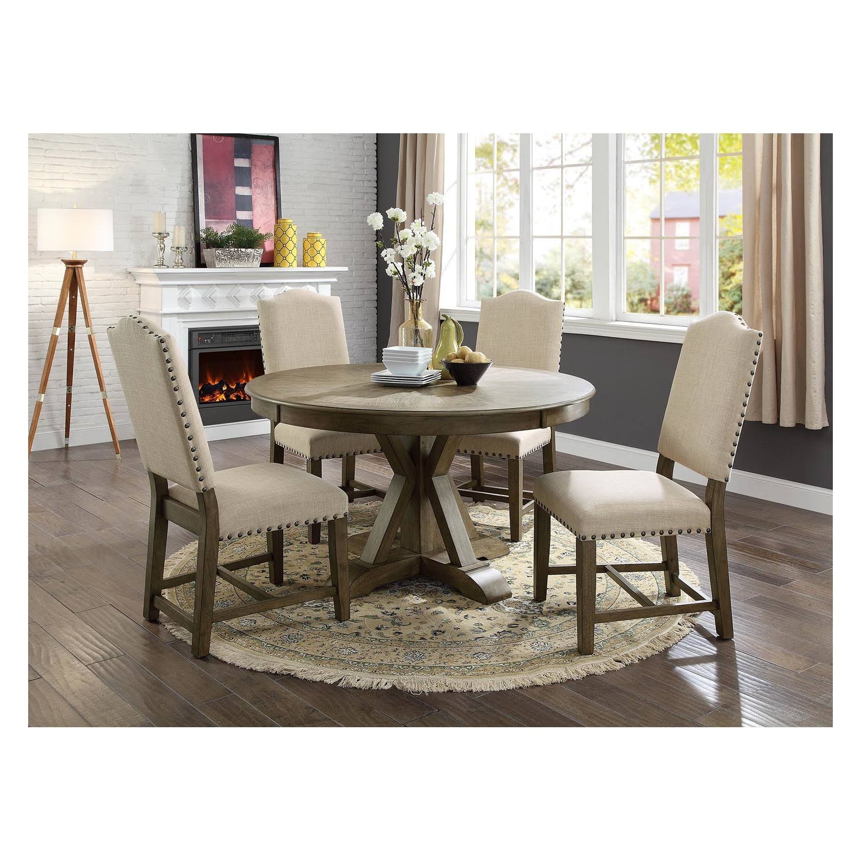 Set of 2 Jellison Transitional Fabric Dining Chair Light Oak - HOMES: Inside + Out