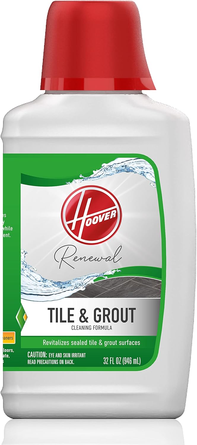 Hoover FloorMate Deluxe Hard Floor Cleaner Machine, Silver & Paws & Claws Hard Surface Floor Cleaner, 32oz Formula, White & Renewal Tile and Grout Floor Cleaner, 32 Oz Formula, White