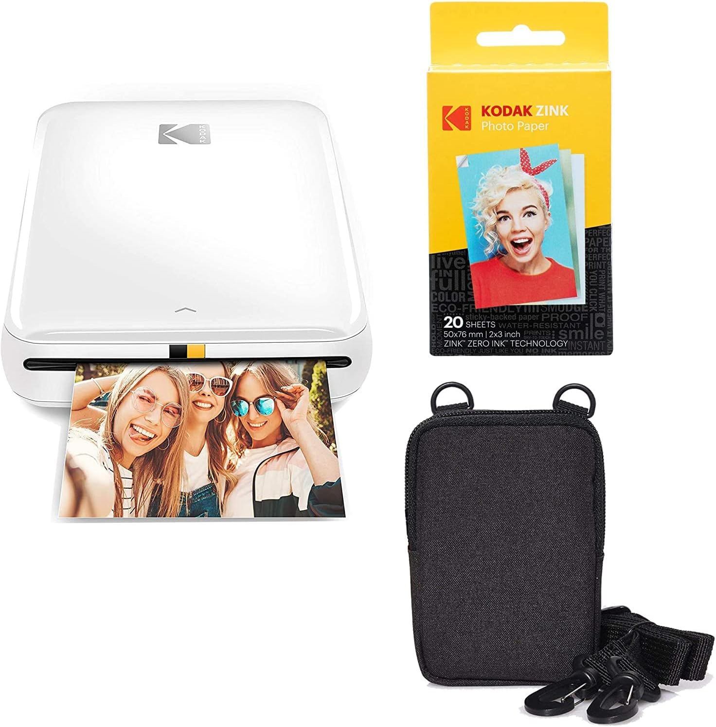 KODAK Step Instant Photo Printer with Bluetooth/NFC, Zink Technology & KODAK App for iOS & Android (Pink) Go Bundle