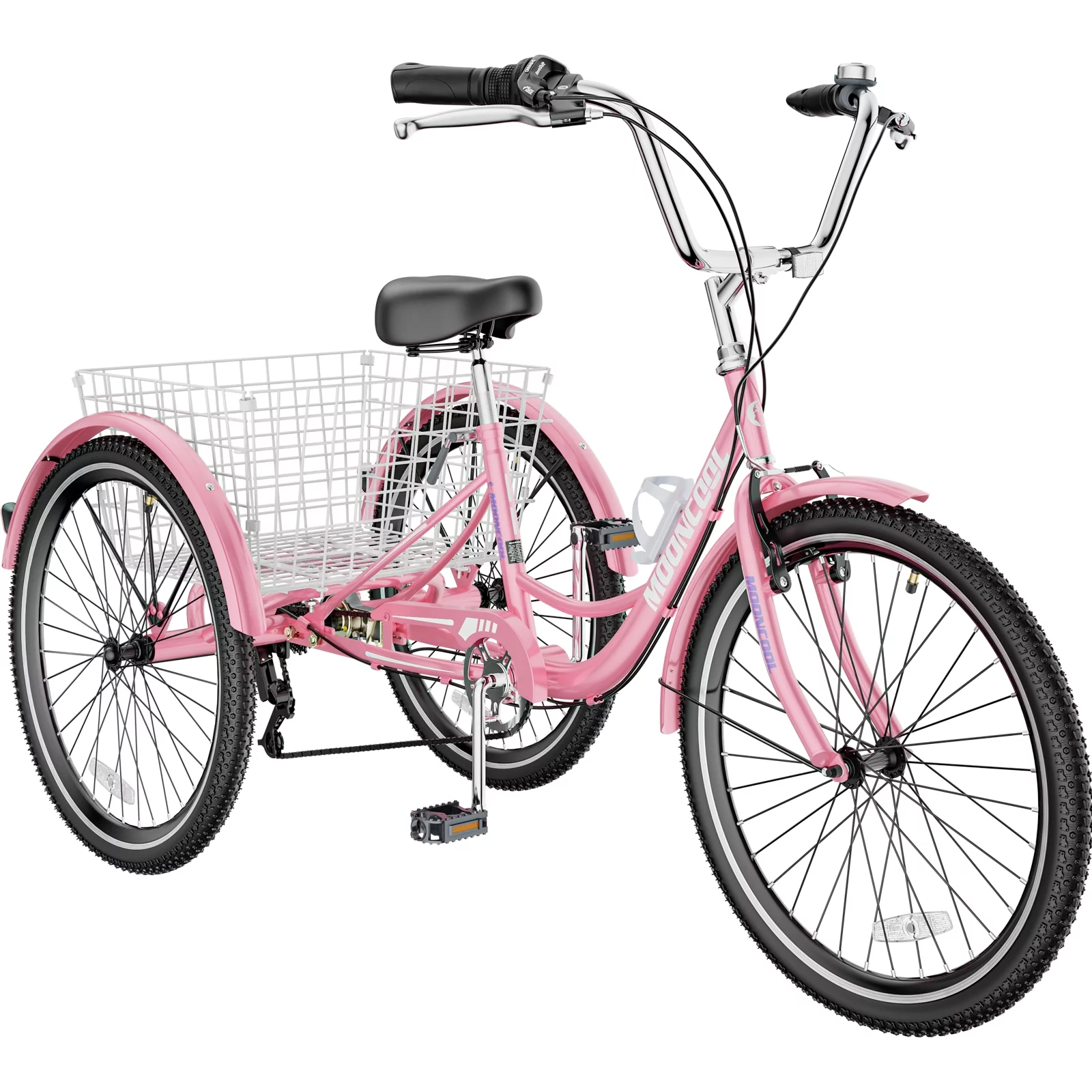 LILYPELLE 24 Adult Tricycle 7 Speed, Three Wheel Bikes for Adults 400lbs,Low-Step Through Trike Cruiser for Exercise Shopping Outdoor Activities,Cyan