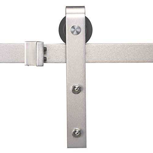Easelife Brushed Nickel Sliding Barn Door Hardware Track Kit,Basic J Pulley,Heavy Duty,Slide Smoothly Quietly,Easy Install - Shop Hardware Tools Online Store