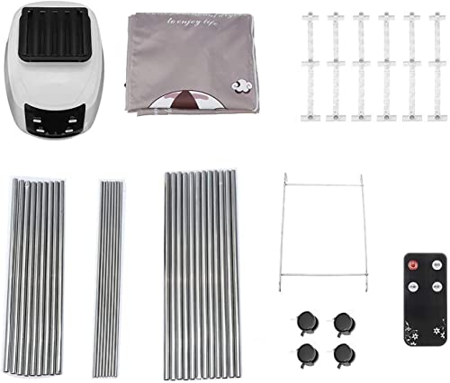 MASERA Portable Mute Silent Electric Warm Air Dryer, Portable Heated Clothes Drying Machine Remote Control-1500-1800W-4 Gears-22.5x29x16.5cm (Remote Control)