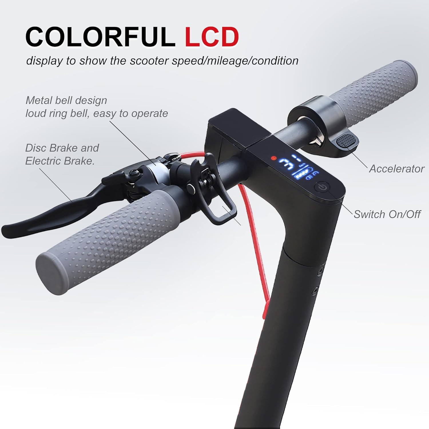 AOVOPRO Electric Scooter, 350W Motor, Range up to 18 Miles Long, 3 Speed Settings, 8.5" Solid Tires, App Control, Portable