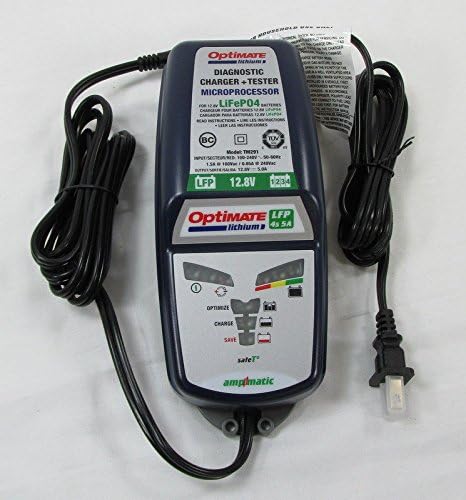 Optimate TM-291 5 Amp HIGH POWER LiFePO4 LFP 12 Volt Lithium Battery Charger Maintainer RECOVERY SYSTEM Tender - Automatic - CAPABLE OF RECOVERING LITHIUM BATTERIES