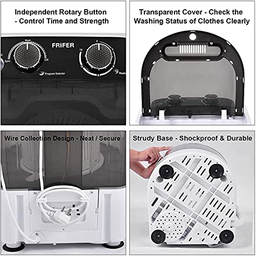 Portable Compact Washing Machine w/Washer and Spinner, 10 lbs Washing Capacity, Stackable Washer and Dryer, Portable Washer and Dryer Combo for Apartments, Condos, RVs, Camping