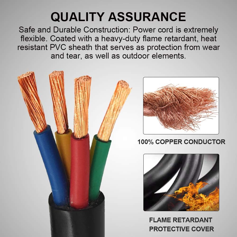 HZXVOGEN Power Extension Cord Welder Extension Adapter 50A 25FT 6-50R Female 6-50P Male Prong Heavy Duty Electric Extension Wire Generator Arc Stick MMA MIG TIG Welding Machine Cable-25FT