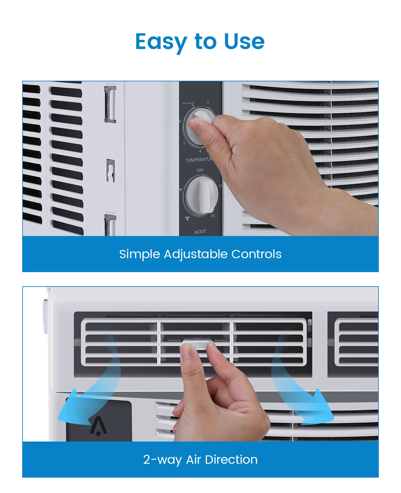 5000 BTU Air Conditioner Window Unit, Fast Cooling to 150 Sq.Ft. Window AC Unit with Easy-to-Use Mechanical Controls, Energy Savings, Quiet Operation, 110-115V