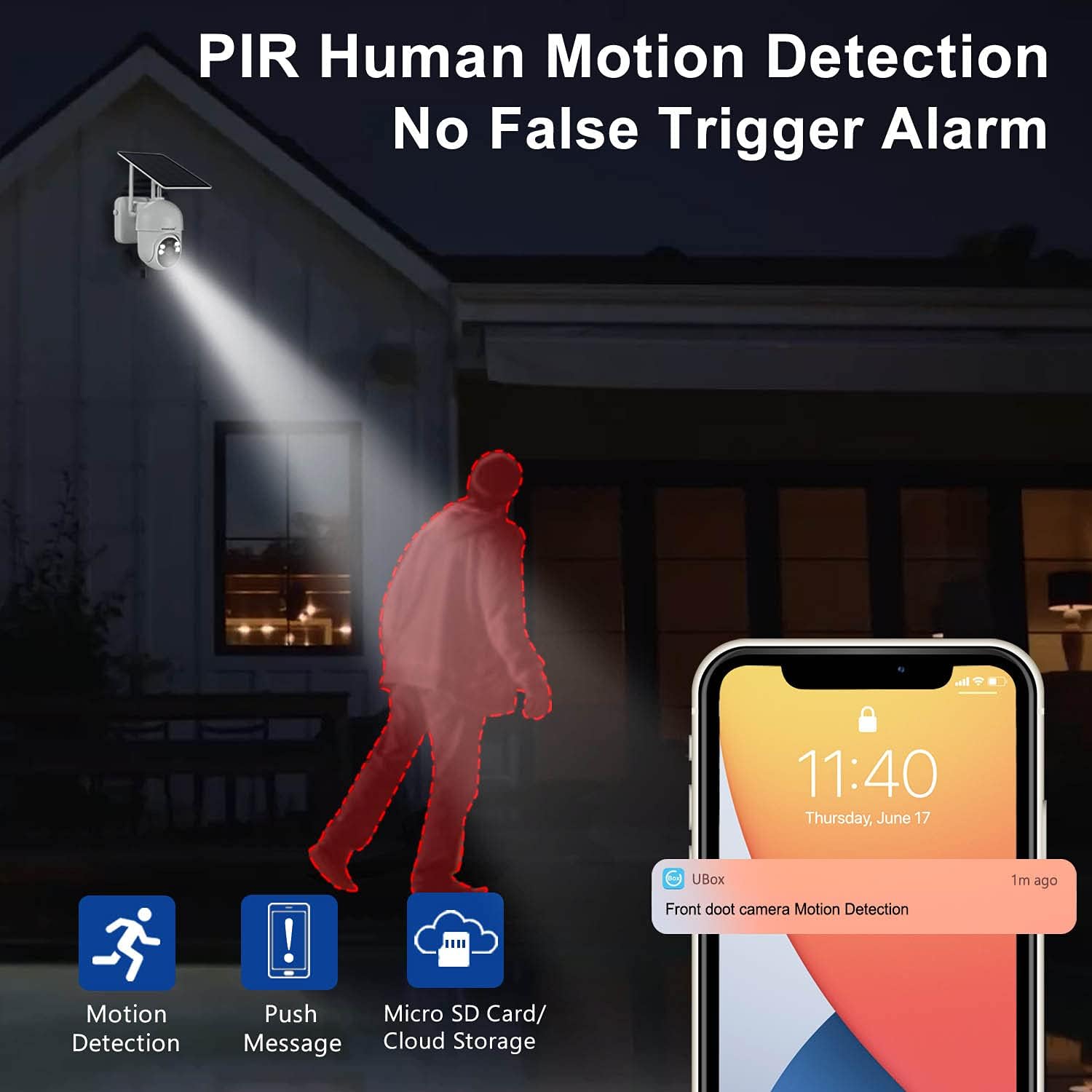 Security Camera Outdoor Wireless WiFi Solar Battery Powered, HOSAFE Pan/Tilt Video Surveillance Cameras for Home Security, Color Night Vision, 2-Way Audio, Motion Detection, Waterproof, Cloud Storage