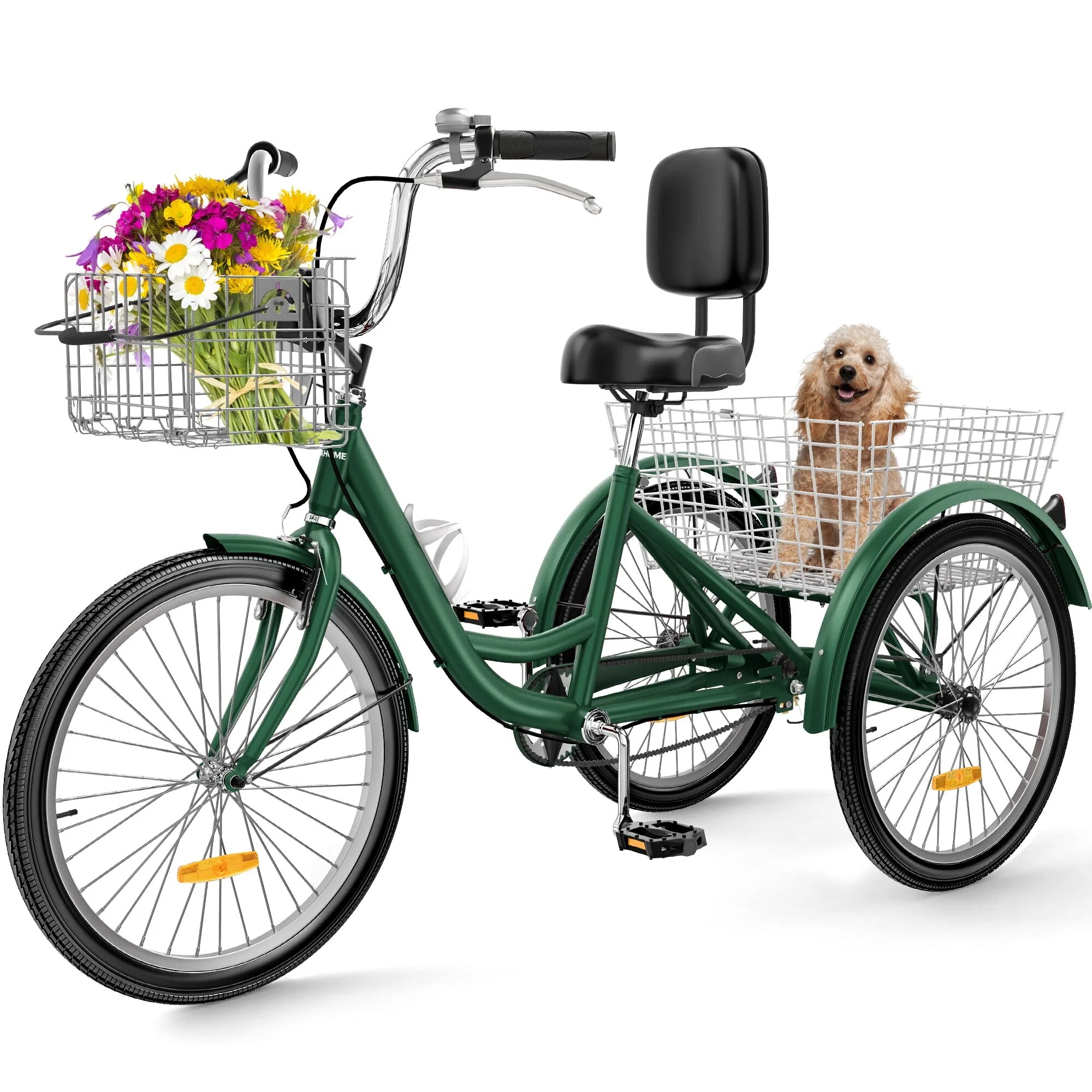26 Adult Tricycle 3 Wheel Bikes 1 Speed Trike Bike 24 - Blue