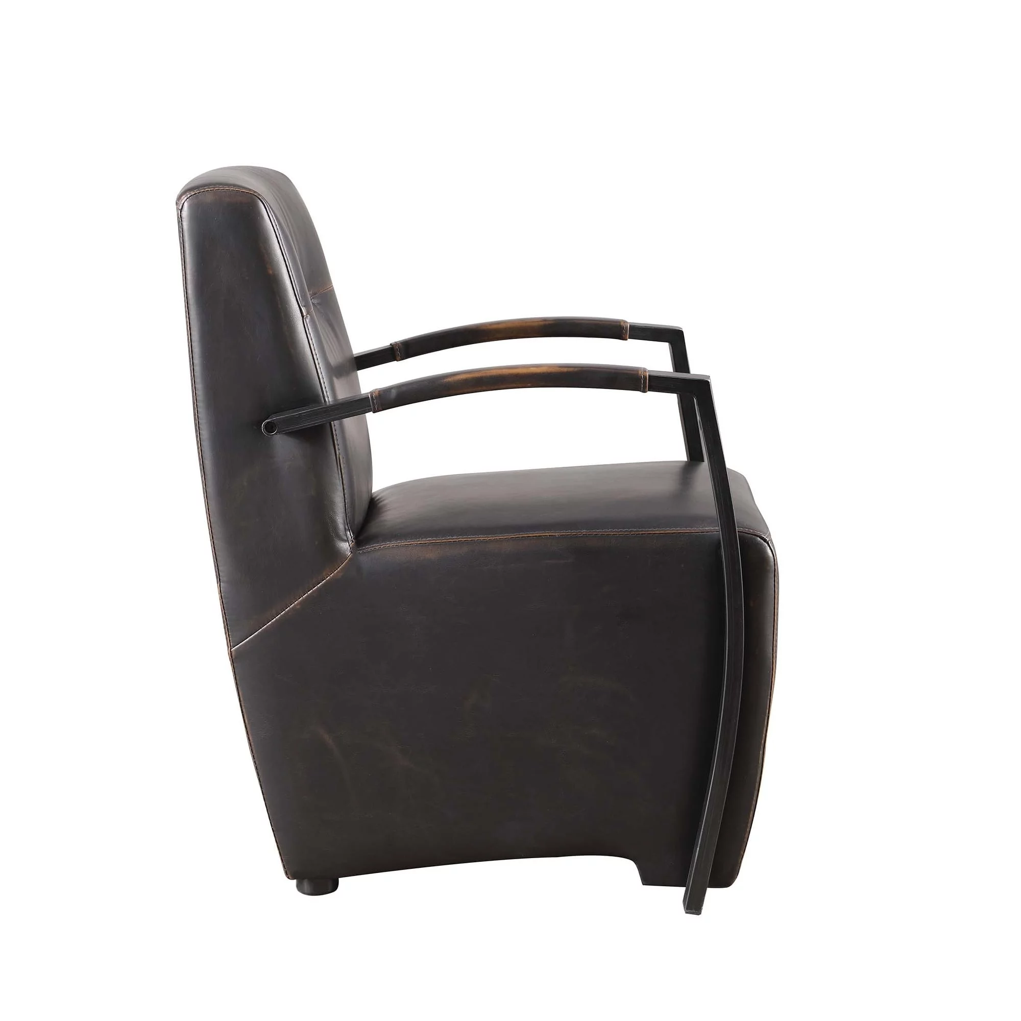 Industrial Brown and Grey Accent Chair