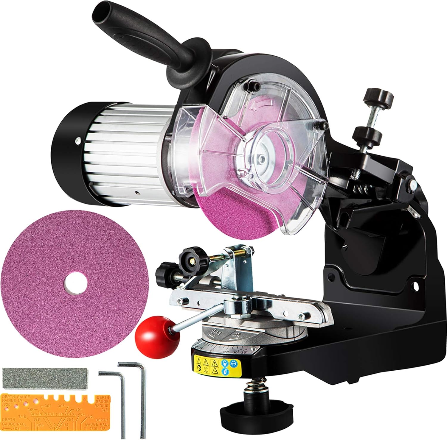 Mophorn Chainsaw Sharpener 230W, Professional Multi-Angle Adjustable Chain Grinder 3000RPM, Electric Chainsaw Blade Sharpener for 1/4" to 2/5" Chains