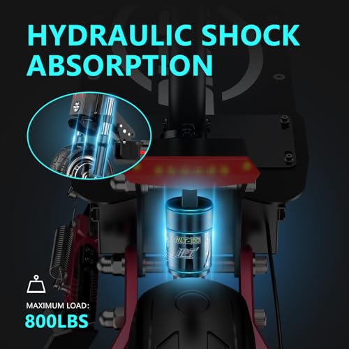 HLOIE Electric Scooter for Adults Peak 5600W Dual Motor Up to 50MPH,Battery Range to 45Miles Fast Sports Escooter 11" Off Road Tires 800lbs Max Load Folding Scooter for Teens with Detachable Seat