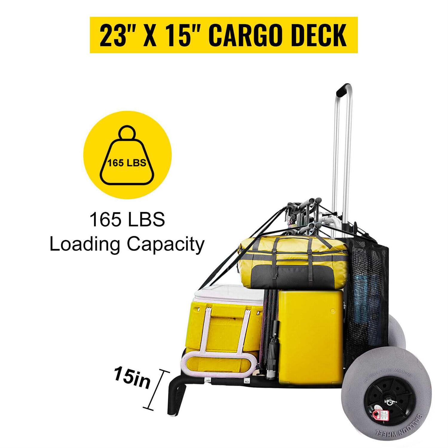VEVOR Beach Cart for Sand 23 inch x 15 inch Cargo Deck - Shop Hardware Tools Online Store