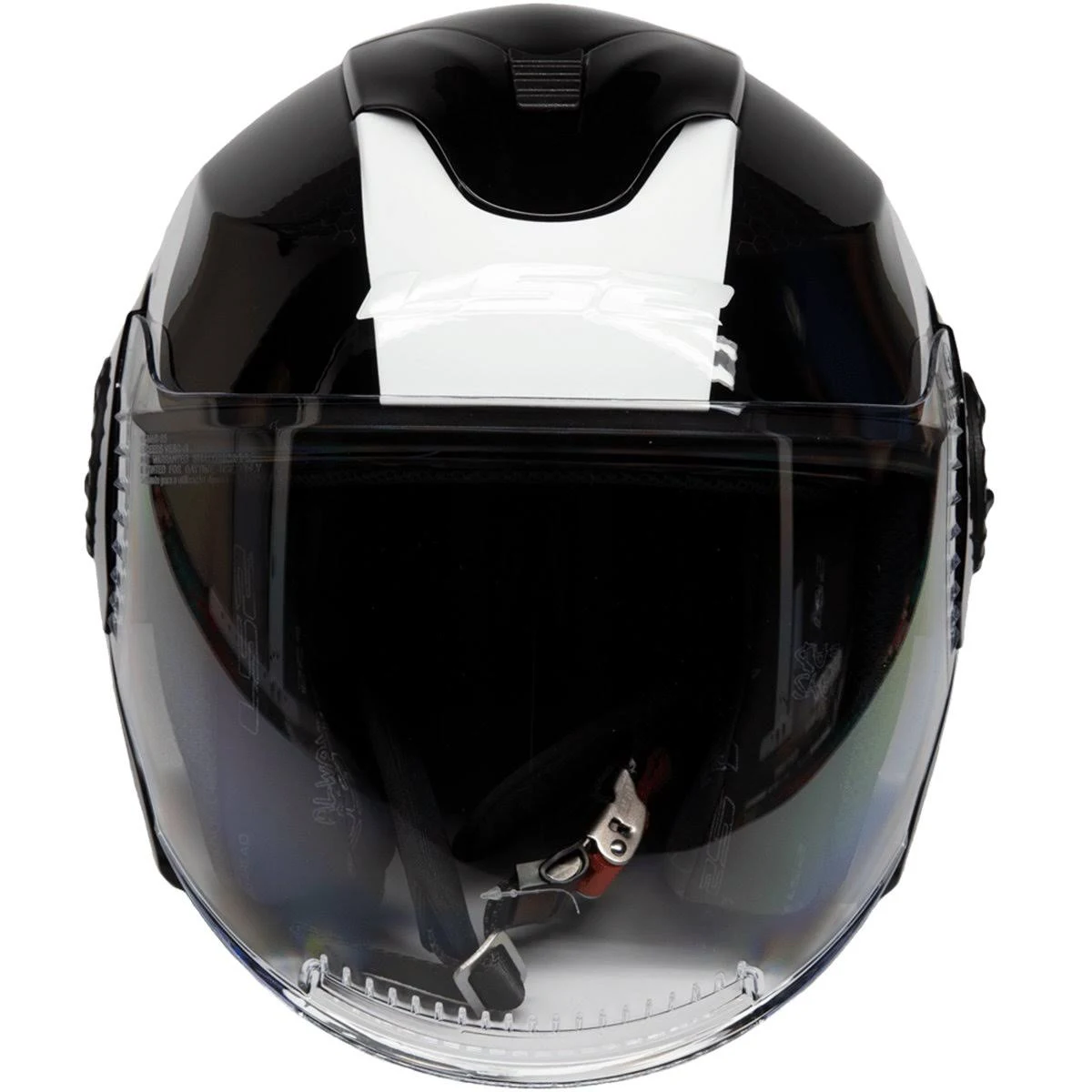 LS2 Helmets Open Face Verso Helmet (Rave Black/White - Large)