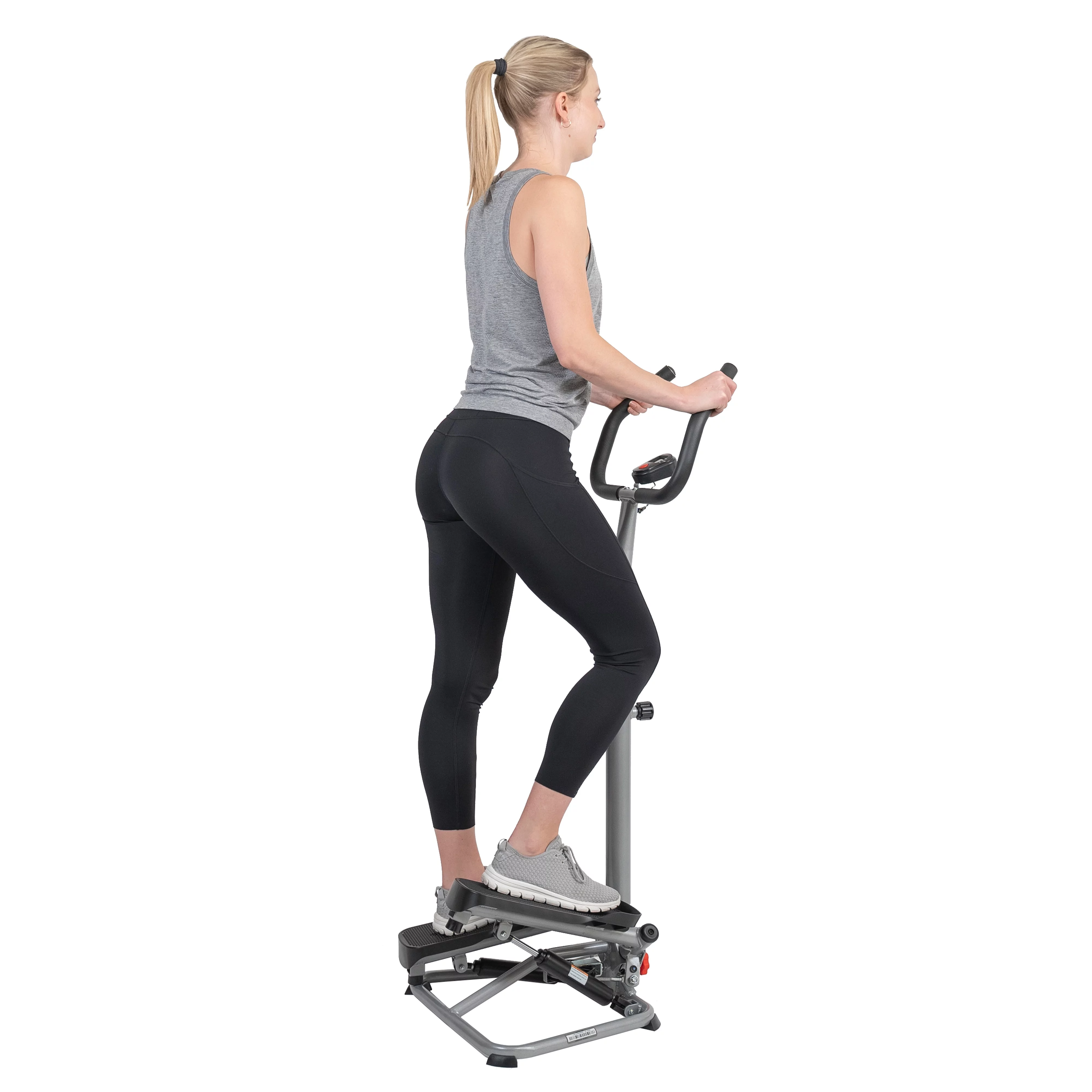Sunny Health & Fitness Mini Twister, Stair Stepper, Climber Machine with Handlebar for Total Body Toning, SF-S020027