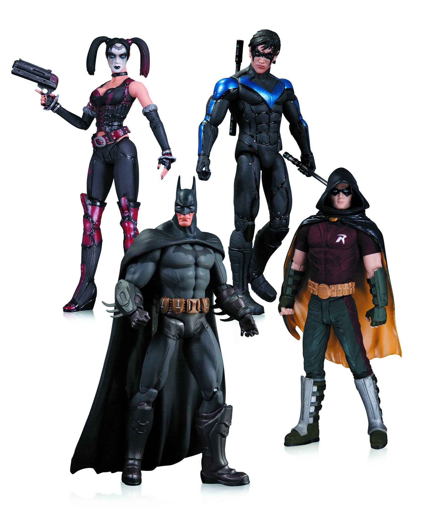 Arkham City Harley Quinn Batman Nightwing u0026 Robin Action Figure 4-