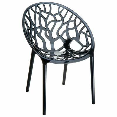 Metrocles Stacking Patio Dining Side Chair (Set of 2) Mercury Row Color: Transparent Black