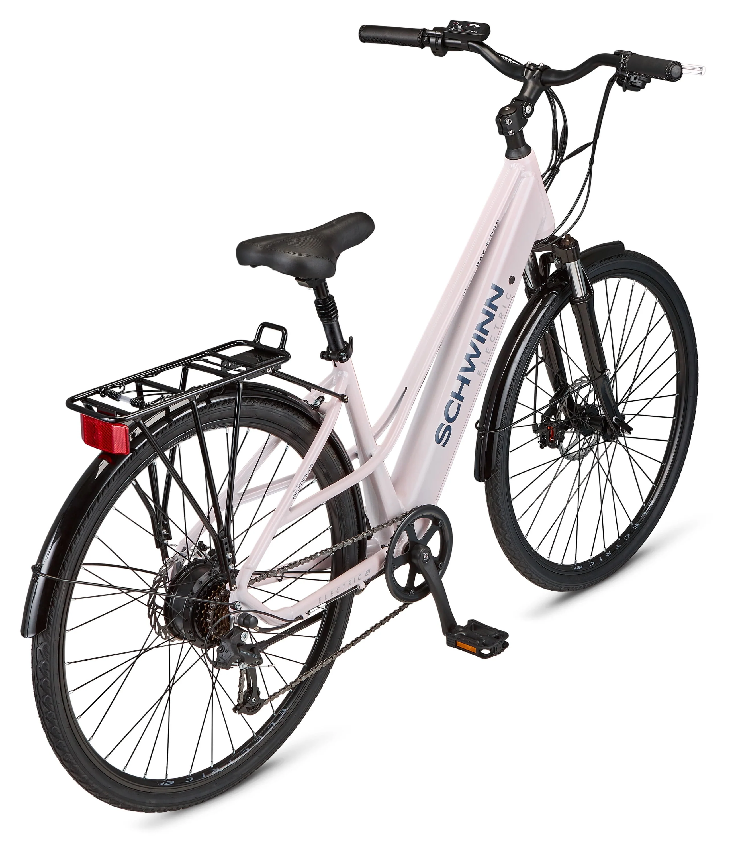 Schwinn 700c Bay Ridge Hybrid Electric Bike for Adults, 7 Speeds, 250w Ebike Motor, Gray