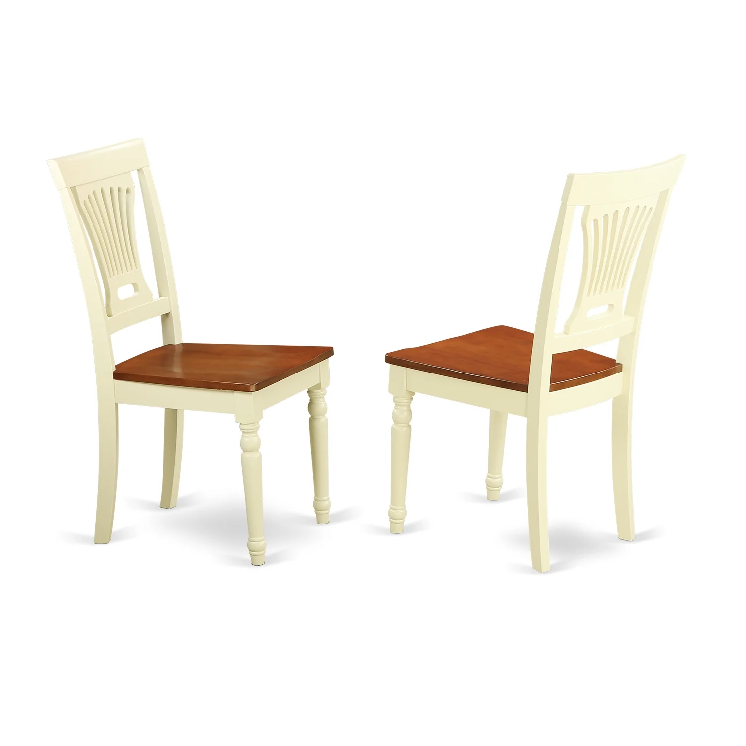 East West Furniture  7 Piece Dining Room Table Set- a Rectangle Table and 6 Dining Chairs, Buttermilk & Cherry (Seat Option) DOPL7-WHI-W