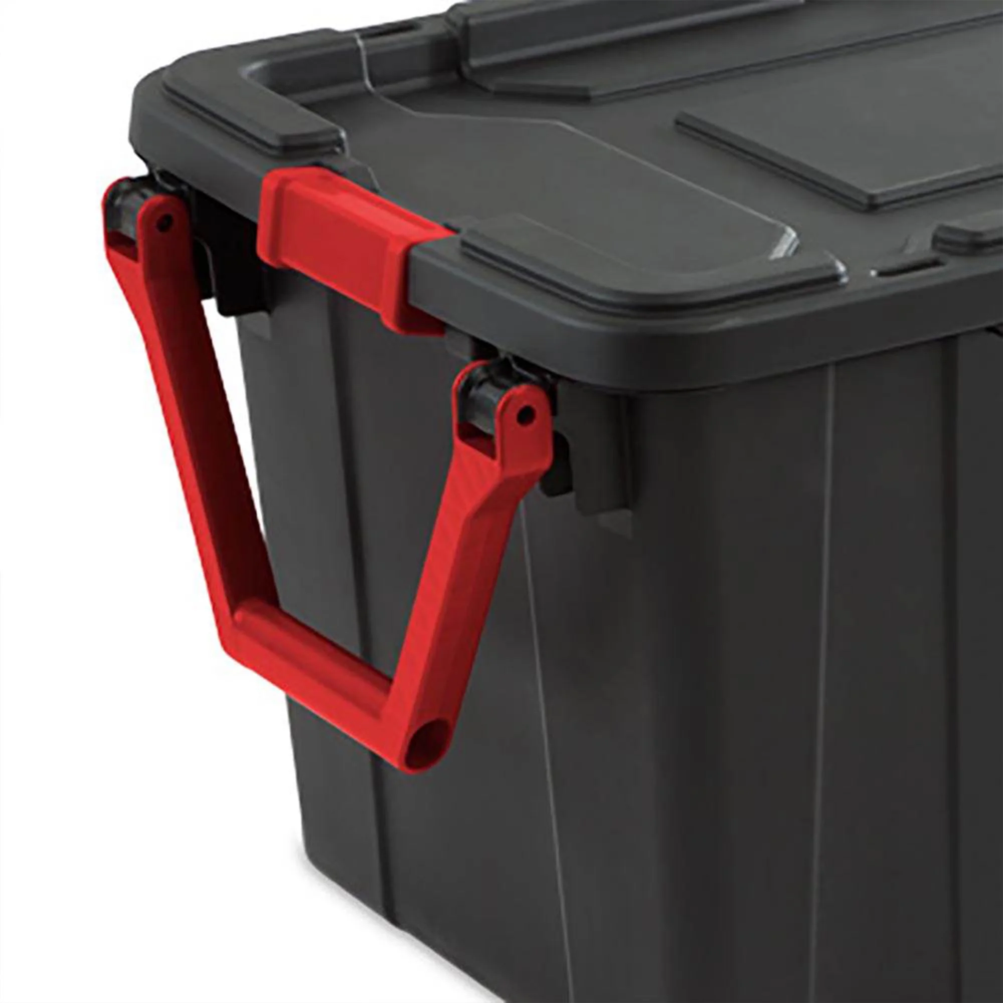 Sterilite Durable 40 Gallon Wheeled Industrial Storage Tote, Black (8 Pack)