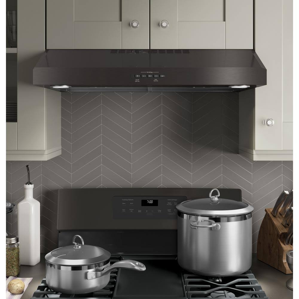 GE JVX5300BJTS 30-Inch Under-Cabinet Range Hood, Black Stainless