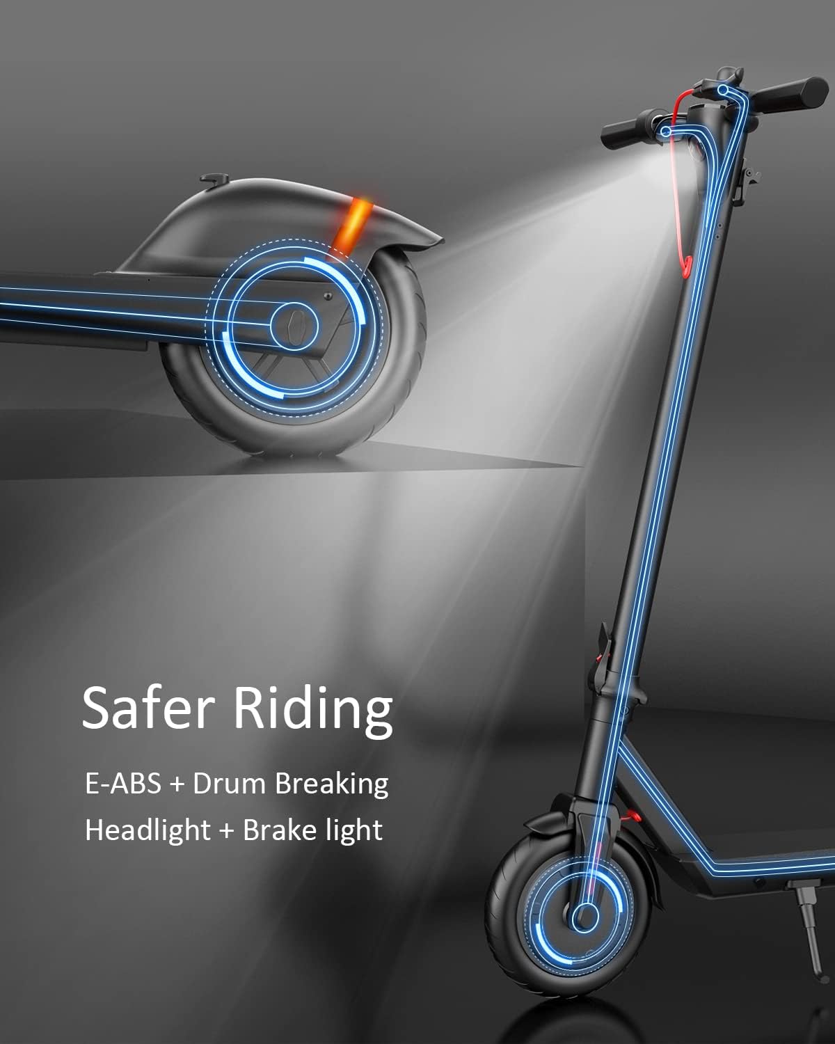 Gyroor Electric Scooter Adults, Up to 23 Miles Long-Range Battery, 19 Mph with Powerful 380W Motor, Folding Electric Scooter for Commuting and Travel 8.5" Pneumatic Tire with Double Braking System