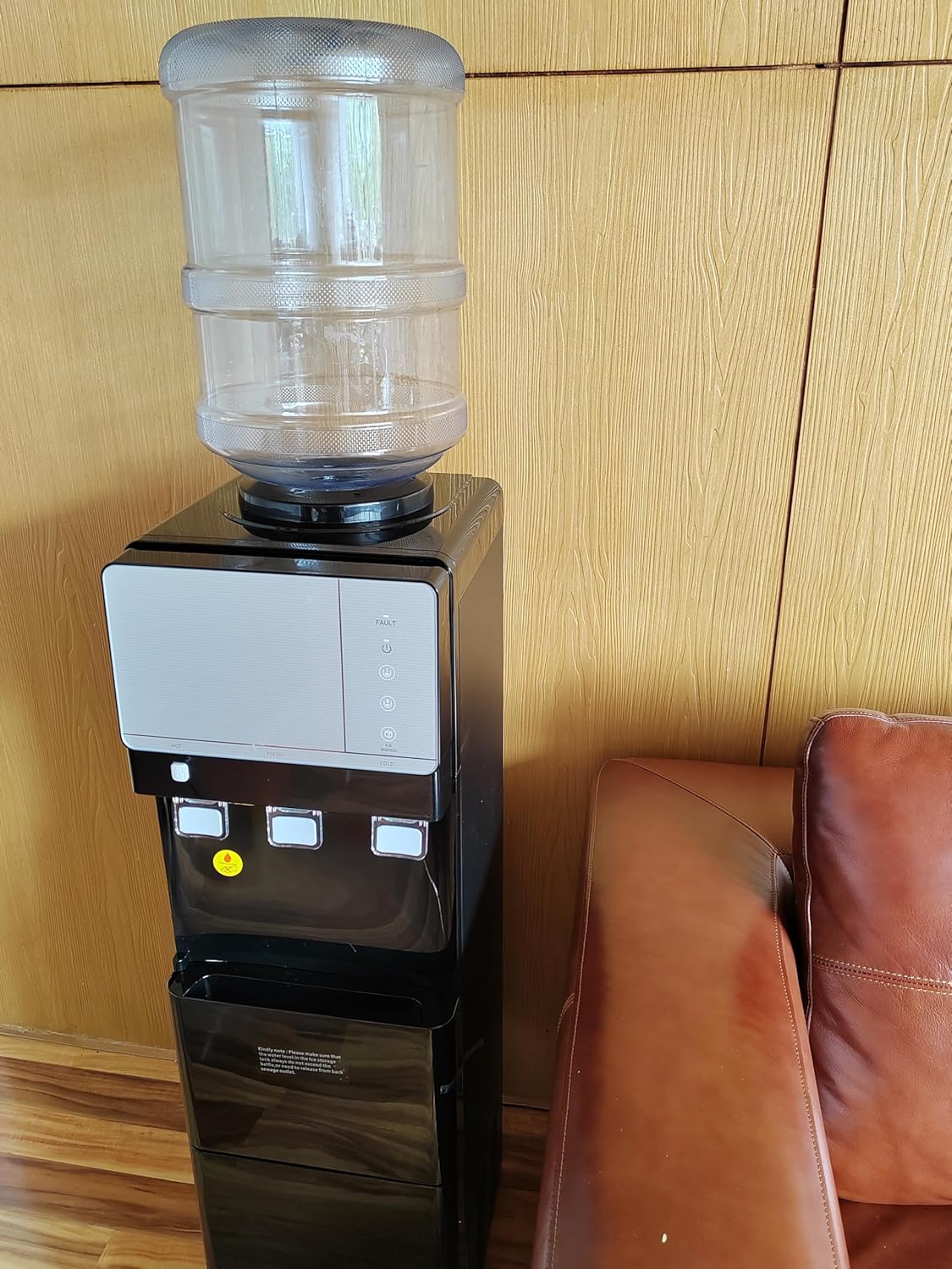 Water Cooler Dispenser with Ice Maker - Top Loading Water Dispenser 3 or 5 Gallon - 3 Temperature Setting - 27 lbs in 24 hrs - 9 Ice Cubes Per 5-7 Mins - Child Safety Lock Black