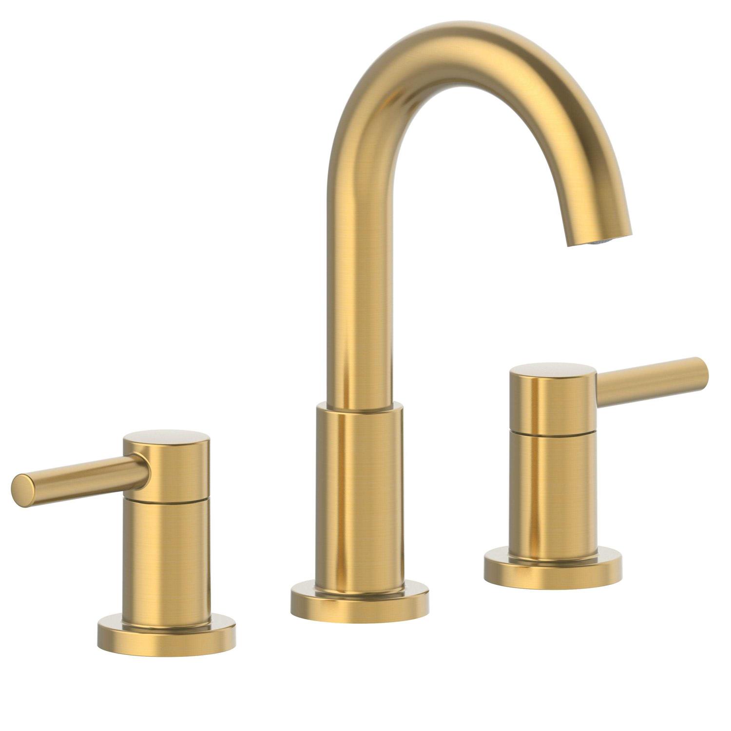 allen + roth Brushed Gold 2-Handle Widespread WaterSense Mid-Arc Bathroom Sink Faucet with Drain 67693W-614408 - Shop Hardware Tools Online Store
