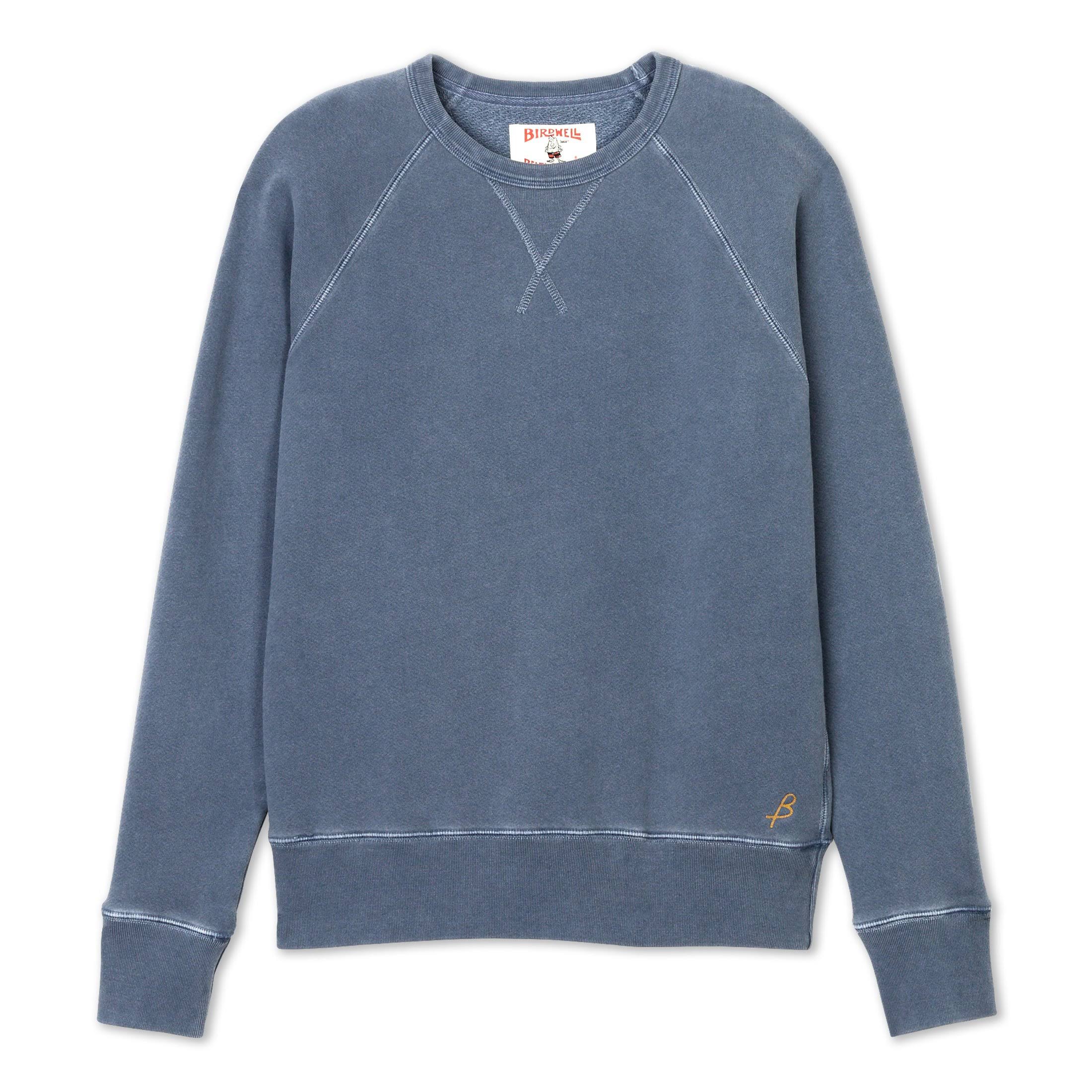 Men&s Garment Dyed Raglan Crew - Indigo | Birdwell Beach Britches S / Indigo
