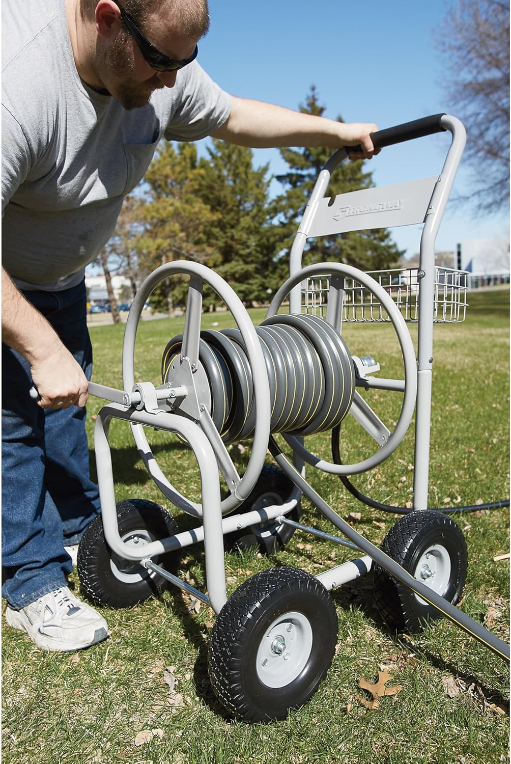 Strongway Garden Hose Reel Cart - Holds 5/8in. x 400ft. Hose
