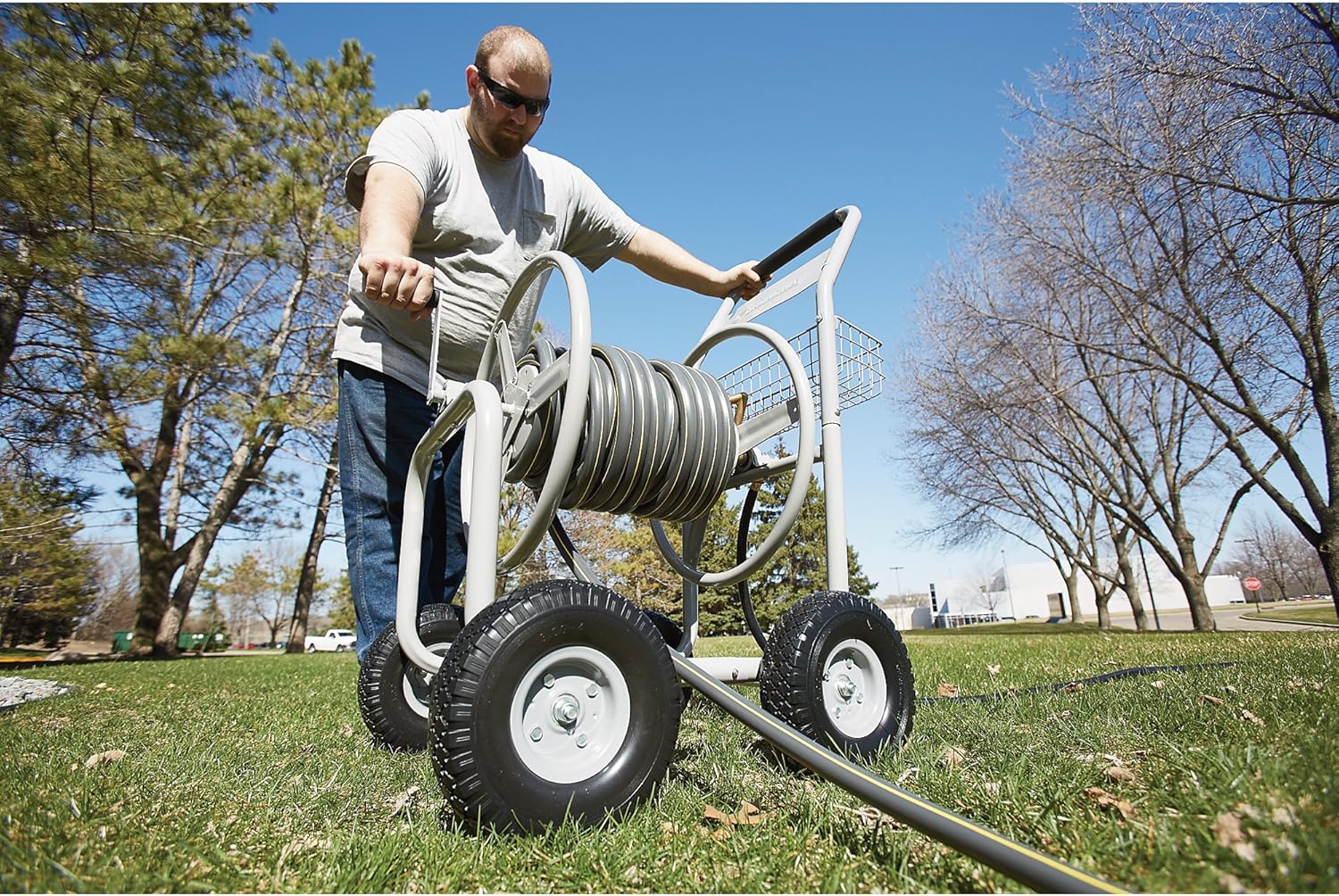 Strongway Garden Hose Reel Cart - Holds 5/8in. x 400ft. Hose